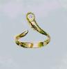 14k yellow gold top-adjustable toe ring with single CZ