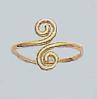 14K yellow gold top-adjustable top ring with 2 swirls
