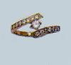 14K yellow gold top-adjustable toe ring with pave set CZs