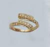 14K yellow gold top adjustable toering with winding pave set CZs