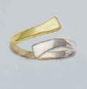 14K yellow and white gold top adjustable toe ring in alternating colors