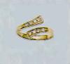 14K yellow gold top adjustable toering with 8 pave-set CZs