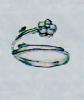 14K white gold top-adjustable toe ring with CZ set small flower