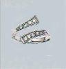 14K white gold top adjustable toering with 8 pave-set CZs