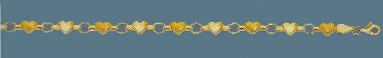 14K yellow gold 10-in. anklet with alternating yellow gold hearts