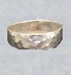 .925 sterling silver fitted wide ring with hammered design 