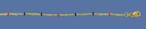14K gold 10-in anklet interspersed with blue, red, and black enamel