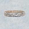 sterling silver full-circle toering with delicate flower-embossed design