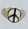.925 sterling silver sized ring peace sign
